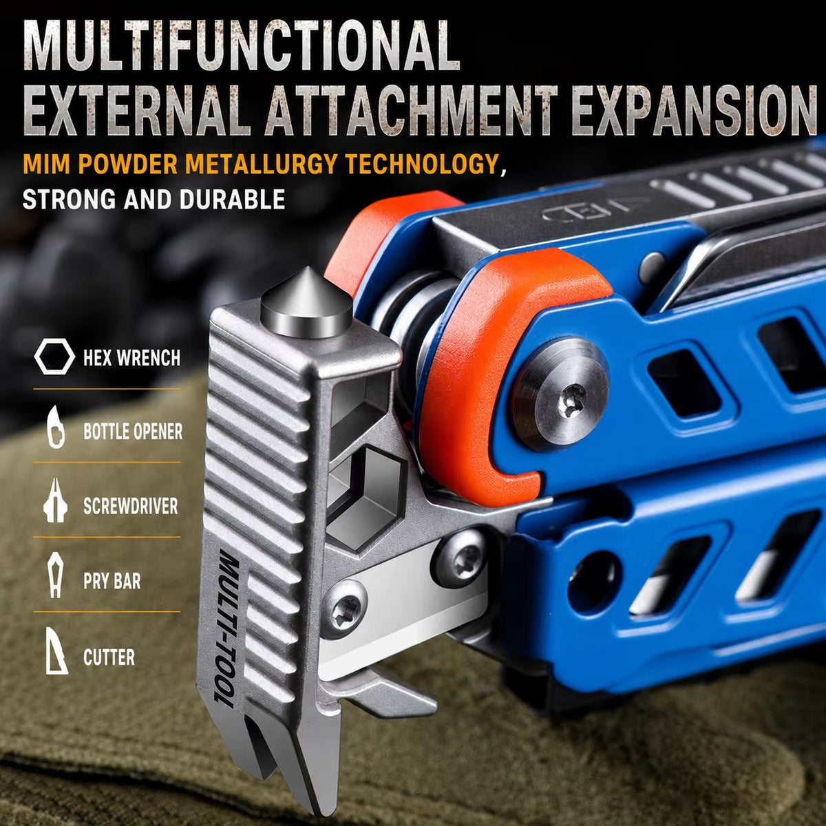 Multifunctional Stainless Steel Folding Plier – Nail Puller, Knife & Camping Tool, Portable & Ambidextrous