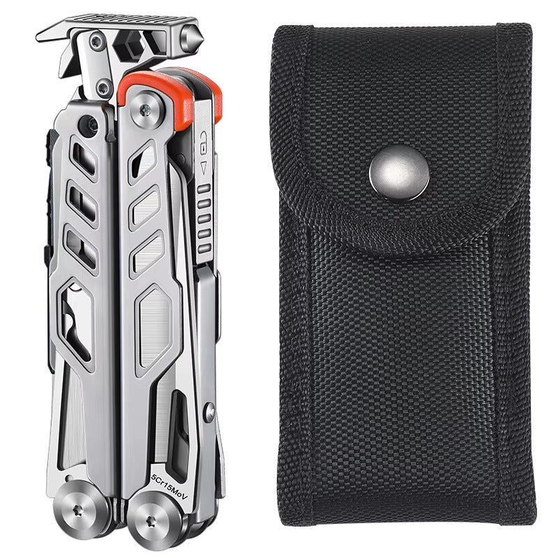 Multifunctional Stainless Steel Folding Plier – Nail Puller, Knife & Camping Tool, Portable & Ambidextrous