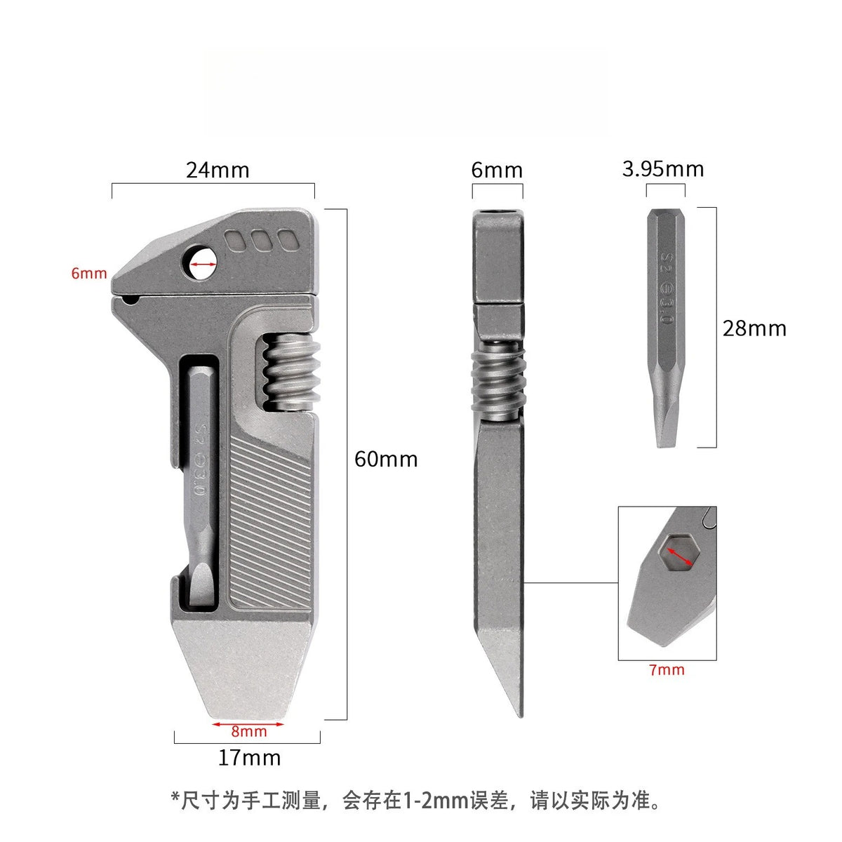 Titanium EDC Wrench Multi Tool with Screwdriver