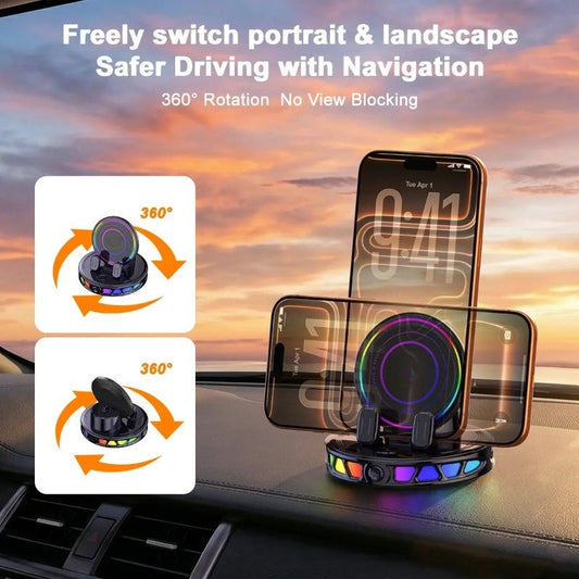 RGB Wireless Charging Car Mount