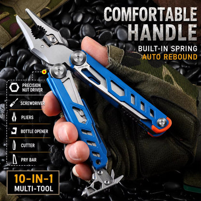 Multifunctional Stainless Steel Folding Plier – Nail Puller, Knife & Camping Tool, Portable & Ambidextrous
