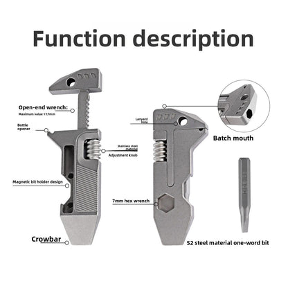Titanium EDC Wrench Multi Tool with Screwdriver