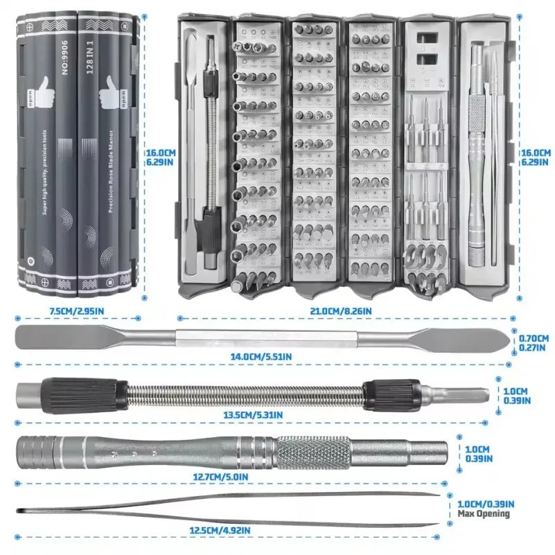 128-in-1 Screwdriver Set – Precision Household Repair Tool Kit