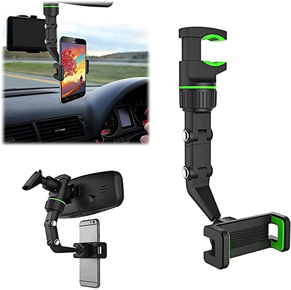 360° Rearview Mirror Phone Mount for Cars