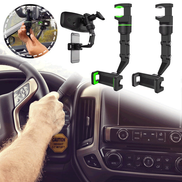 360° Rearview Mirror Phone Mount for Cars