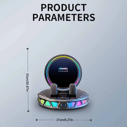 RGB lighting car phone holder (with automatic clamping function), supports wireless charging of mobile phones.