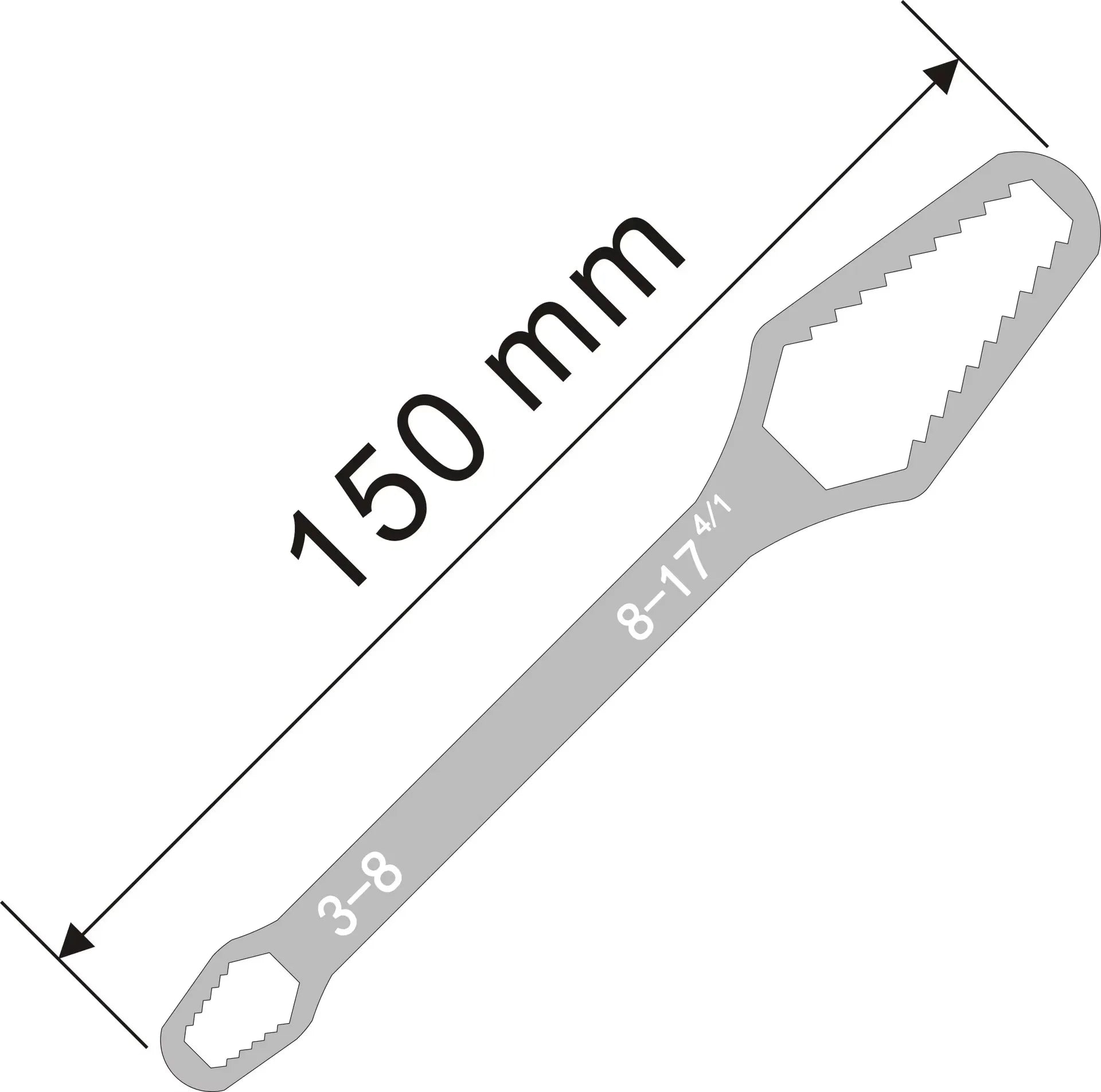 3-17mm Universal Torx Wrench Self-tightening Adjustable Glasses Wrench Board Double-head Torx Spanner Hand Tools for Factory