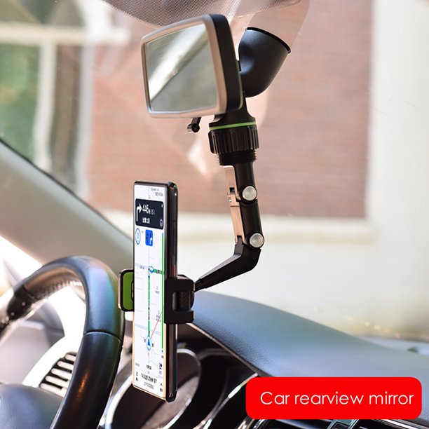 360° Rearview Mirror Phone Mount for Cars