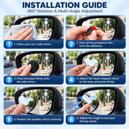 360° Heart-Shaped Adjustable Safety Mirror
